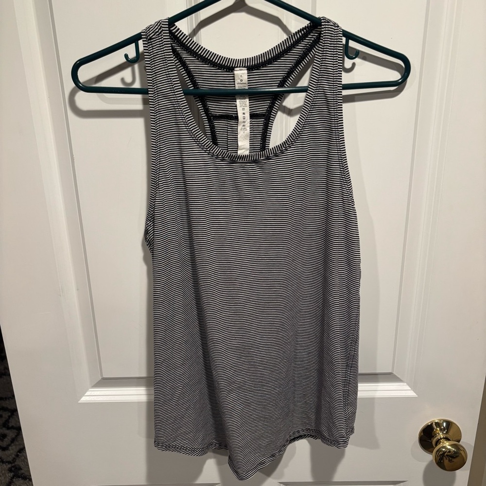 Striped Black and White Women's Tank Top